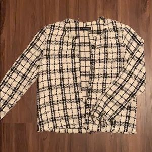 Black and white blazer